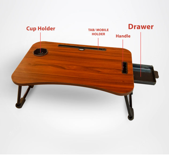 Foldable Laptop Bed Table ๐ป๐๏ธ๐ | Portable Desk with Cup Slot โ