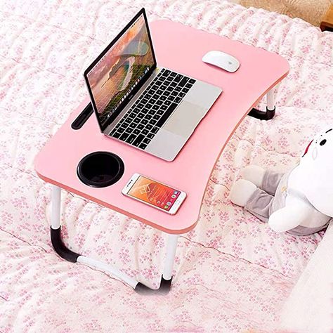 Foldable Laptop Bed Table ๐ป๐๏ธ๐ | Portable Desk with Cup Slot โ