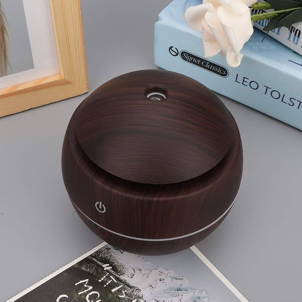 🌫️💧 USB Mini Aroma Humidifier 🌿🌸 | Wood Grain Cool Mist Diffuser