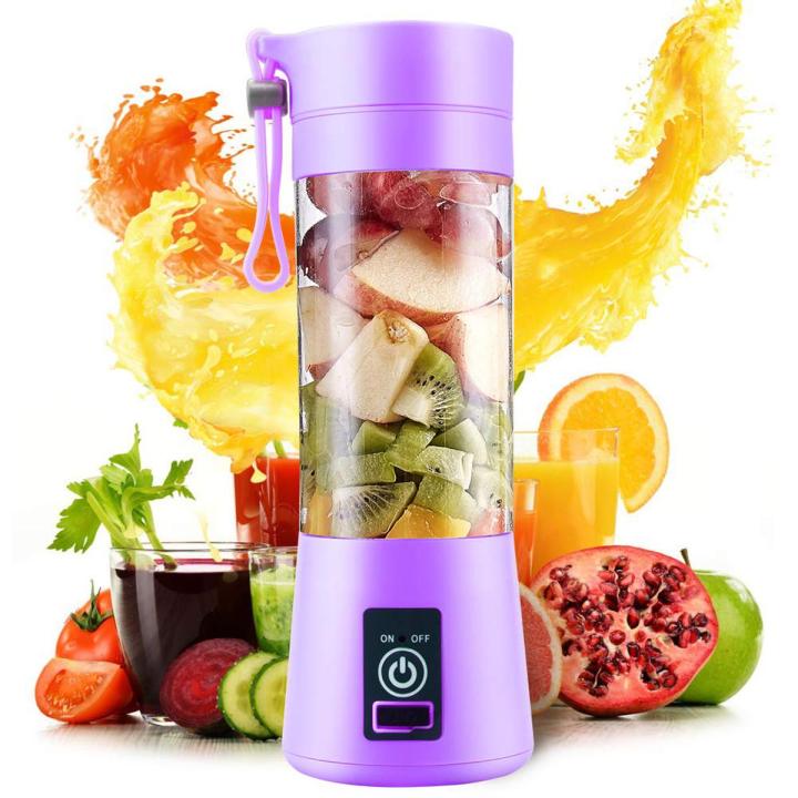 Portable Juicer Blender 🍓🔋 | 6-Blade USB Smoothie Maker 🍹💪 (380ml)