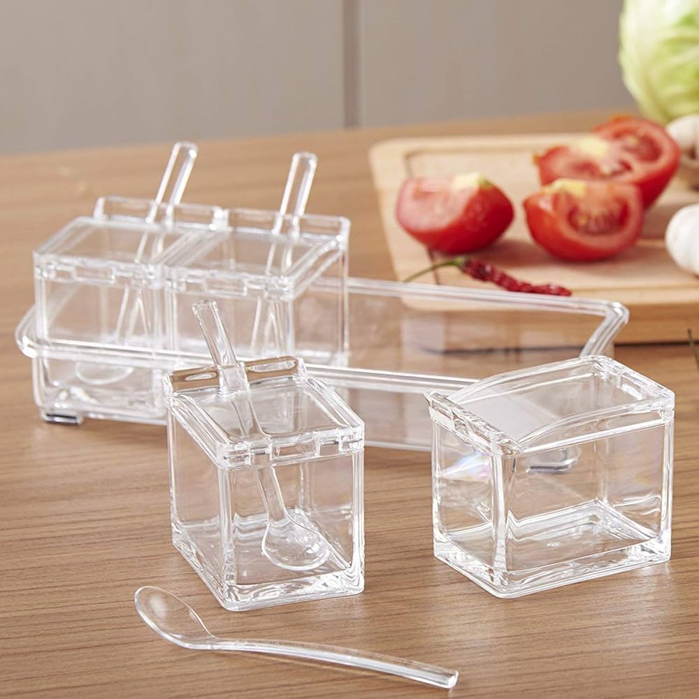 Mini Salt & Pepper Set 🧂✨ (4 pcs with Tray)