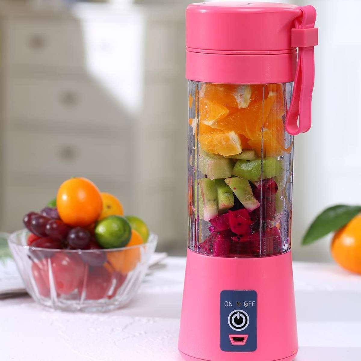 Portable Juicer Blender 🍓🔋 | 6-Blade USB Smoothie Maker 🍹💪 (380ml)