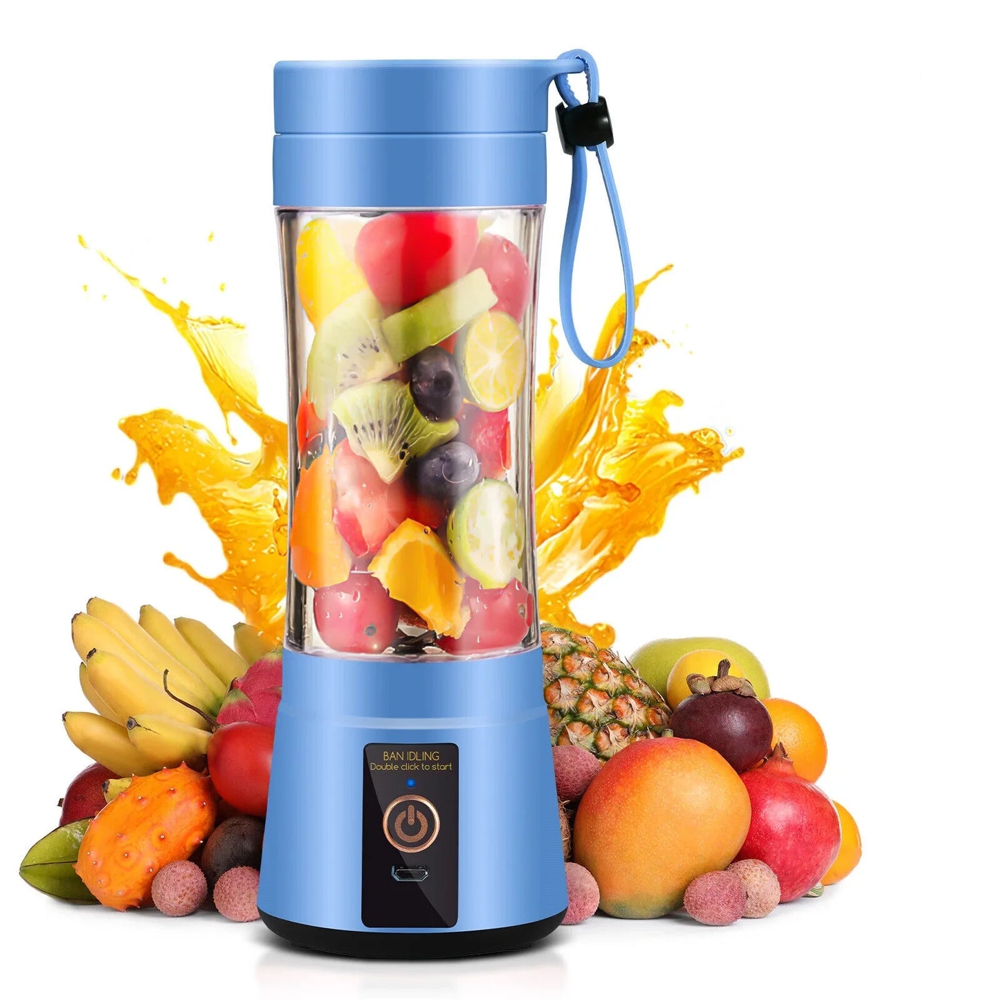 Portable Juicer Blender 🍓🔋 | 6-Blade USB Smoothie Maker 🍹💪 (380ml)
