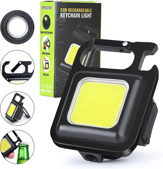 COB Mini Flashlight 🔦 | Keychain Work Light 🔑 | USB Rechargeable 🔌