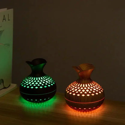 🌲 Wood Grain Aroma Diffuser 🌬️ | 300ml USB Powered 💧
