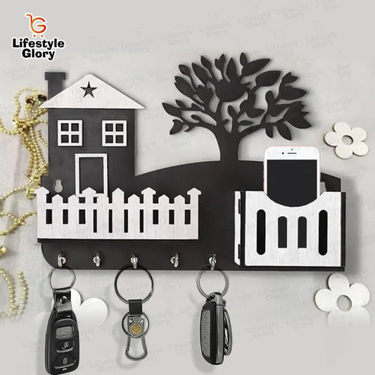 🌳 Wooden Home Tree Key & Mobile Holder 🔑📱 | Home Decor 🏡