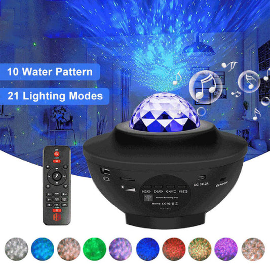 Galaxy Star Projector 🌌✨ | Night Light 🎶🛏️ with Remote & Timer ⏰