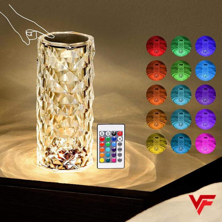 🌹 Crystal Rose Lamp 💡✨ | 16 Colors 🌈 | USB Rechargeable 🔋