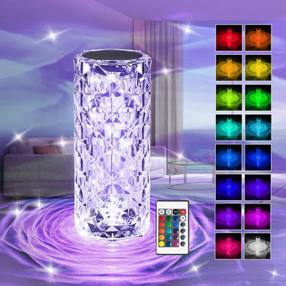 🌹 Crystal Rose Lamp 💡✨ | 16 Colors 🌈 | USB Rechargeable 🔋