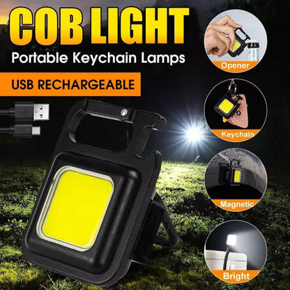 COB Mini Flashlight 🔦 | Keychain Work Light 🔑 | USB Rechargeable 🔌