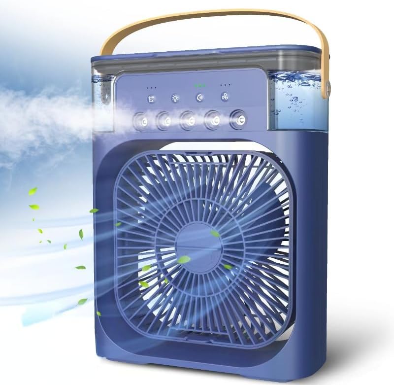 🧊💧🌀 MistyBreeze Fan – 3 Spray Modes | 600ml Tank | Fast Cooling ❄️💨