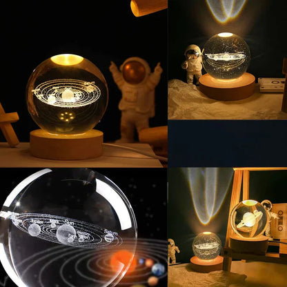 🌌✨ 3D Galaxy Crystal Ball Lamp 🔮 USB Night Light 🌠
