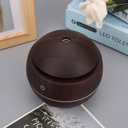 🌫️💧 USB Mini Aroma Humidifier 🌿🌸 | Wood Grain Cool Mist Diffuser