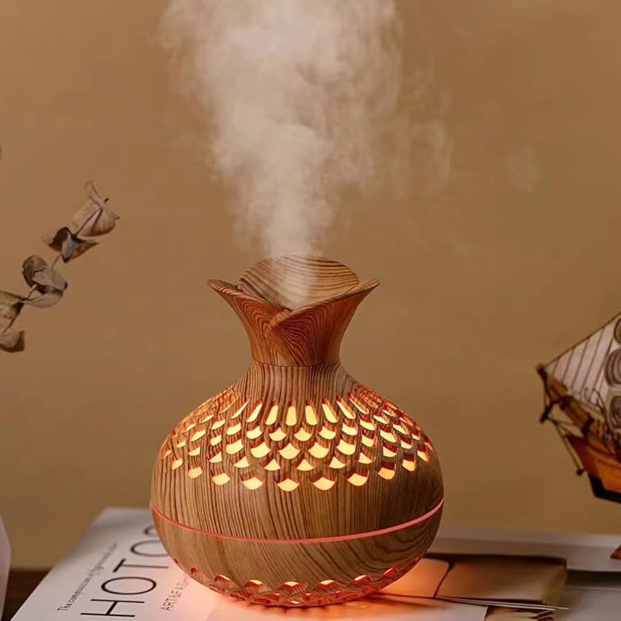 🌲 Wood Grain Aroma Diffuser 🌬️ | 300ml USB Powered 💧