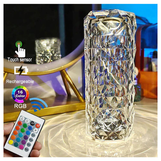 🌹 Crystal Rose Lamp 💡✨ | 16 Colors 🌈 | USB Rechargeable 🔋
