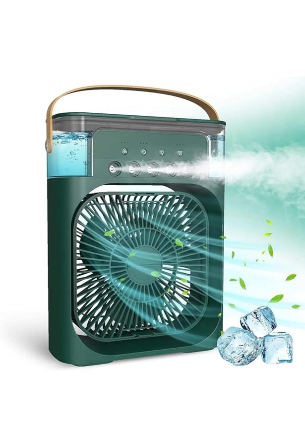 🧊💧🌀 MistyBreeze Fan – 3 Spray Modes | 600ml Tank | Fast Cooling ❄️💨