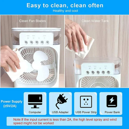 🧊💧🌀 MistyBreeze Fan – 3 Spray Modes | 600ml Tank | Fast Cooling ❄️💨