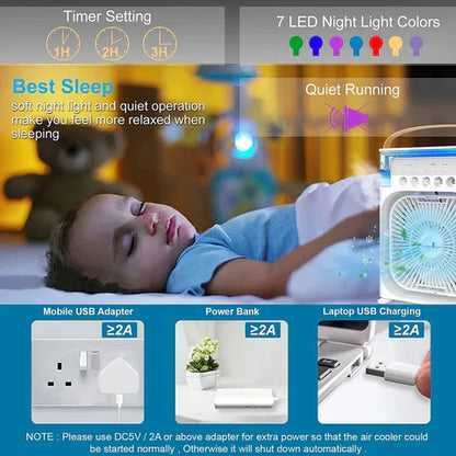 🧊💧🌀 MistyBreeze Fan – 3 Spray Modes | 600ml Tank | Fast Cooling ❄️💨