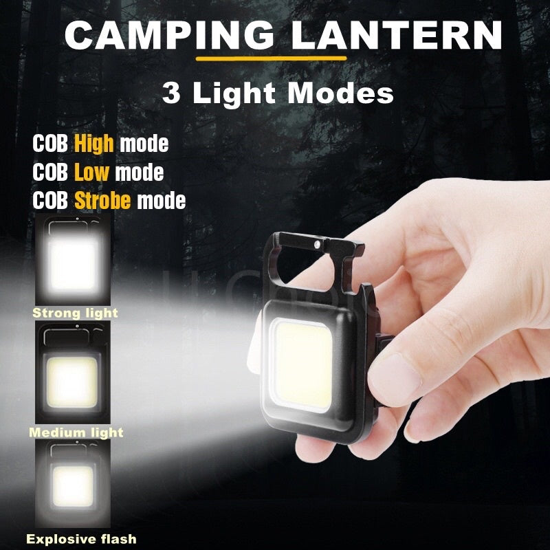 COB Mini Flashlight 🔦 | Keychain Work Light 🔑 | USB Rechargeable 🔌