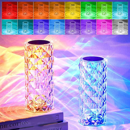 🌹 Crystal Rose Lamp 💡✨ | 16 Colors 🌈 | USB Rechargeable 🔋