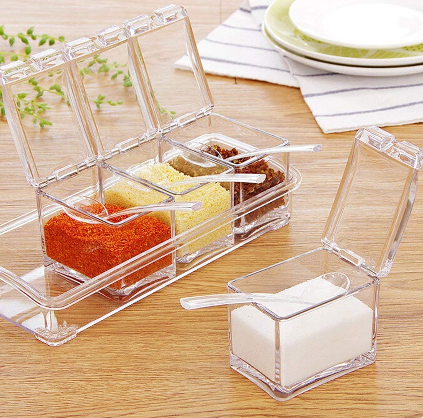 Mini Salt & Pepper Set 🧂✨ (4 pcs with Tray)