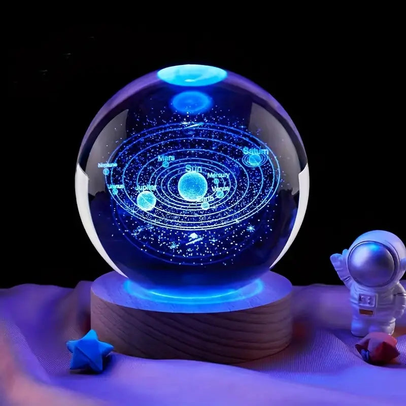 🌌✨ 3D Galaxy Crystal Ball Lamp 🔮 USB Night Light 🌠