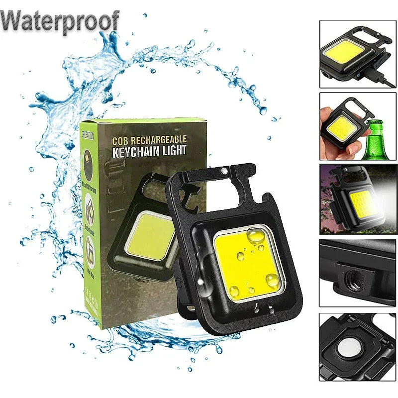 COB Mini Flashlight 🔦 | Keychain Work Light 🔑 | USB Rechargeable 🔌