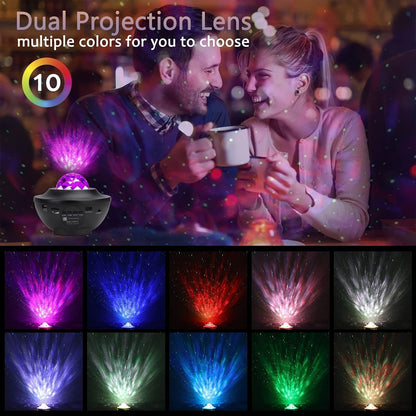 Galaxy Star Projector 🌌✨ | Night Light 🎶🛏️ with Remote & Timer ⏰
