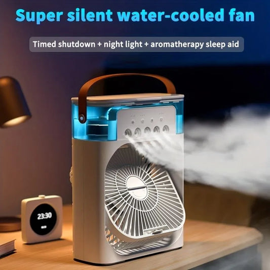 🧊💧🌀 MistyBreeze Fan – 3 Spray Modes | 600ml Tank | Fast Cooling ❄️💨