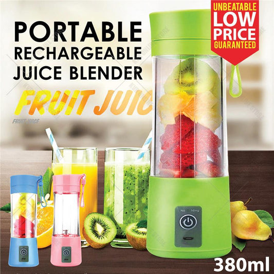 Portable Juicer Blender 🍓🔋 | 6-Blade USB Smoothie Maker 🍹💪 (380ml)