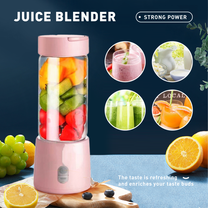 Portable Juicer Blender 🍓🔋 | 6-Blade USB Smoothie Maker 🍹💪 (380ml)