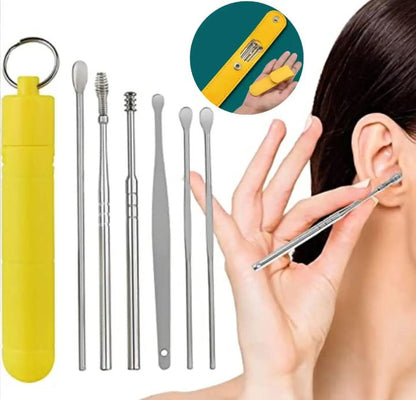 🦻 Ear Wax Cleaning Kit – 6 Pcs Ear Pick Tools 🛠️✨