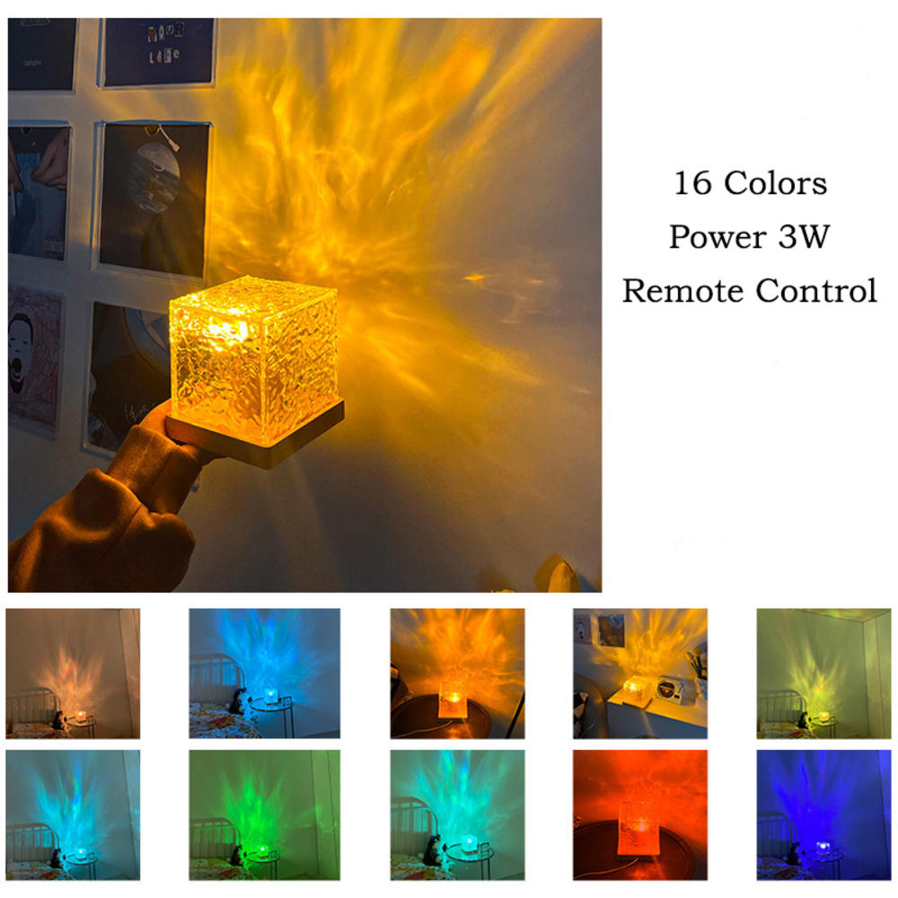 🌊✨ Rotating Water Ripple Light 🌈 (3/16 Colors)