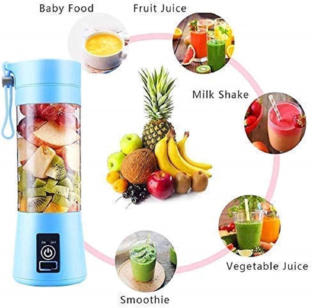 Portable Juicer Blender 🍓🔋 | 6-Blade USB Smoothie Maker 🍹💪 (380ml)