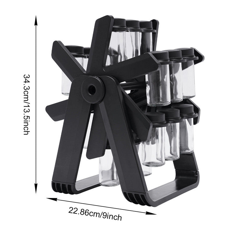 🌟 360° Rotating Spice Rack – Space-Saving Kitchen Organizer 🌿🫙