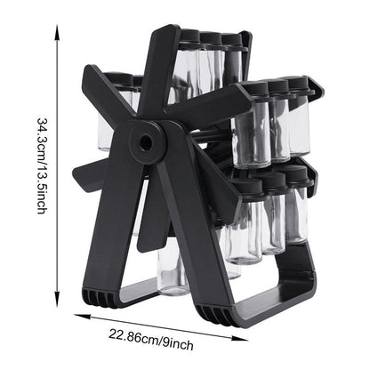 🌟 360° Rotating Spice Rack – Space-Saving Kitchen Organizer 🌿🫙