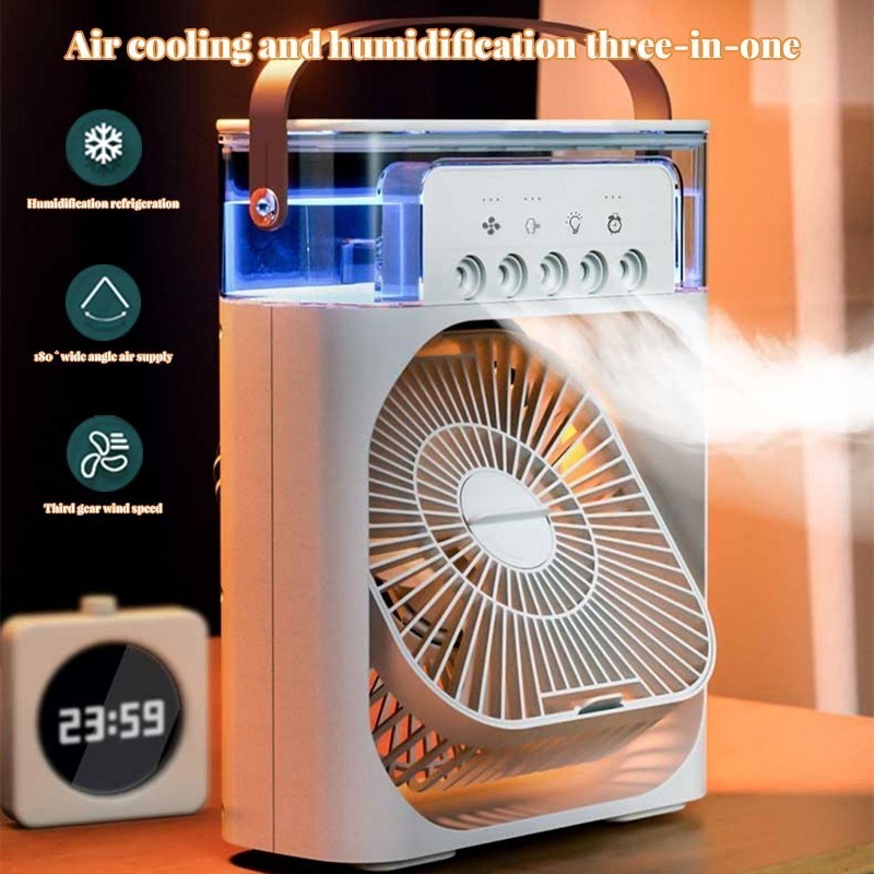 🧊💧🌀 MistyBreeze Fan – 3 Spray Modes | 600ml Tank | Fast Cooling ❄️💨