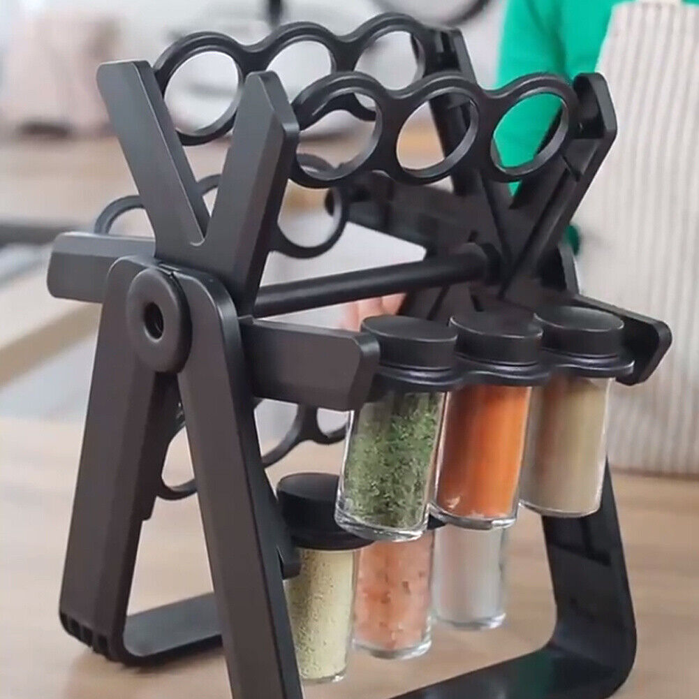 🌟 360° Rotating Spice Rack – Space-Saving Kitchen Organizer 🌿🫙